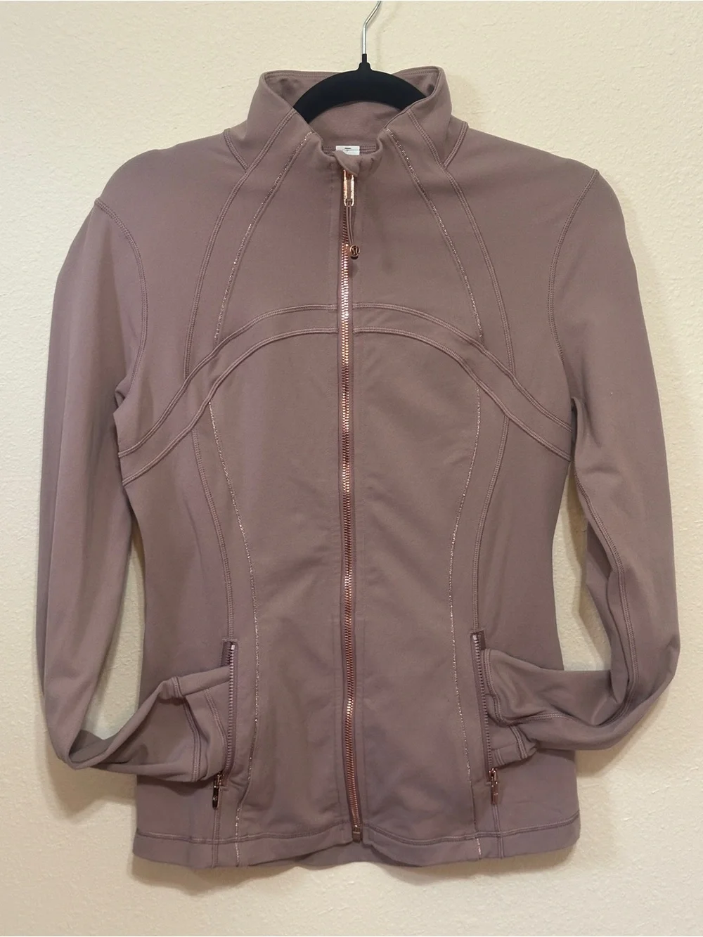 Women’s Lululemon Define Jacket Luon Sparkle Twilight Rose Rose Gold Size 8